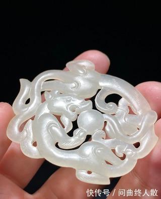 螭龙$清 和田玉籽料 白玉 螭龙 玉佩 挂件 把件