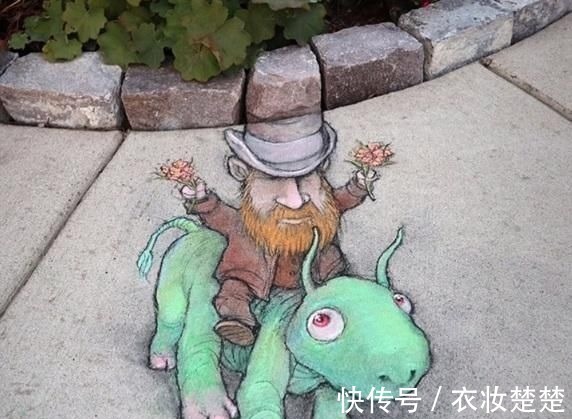 小美好$可以打100分的街头创意绘画,有趣的生活里全都是童话世界