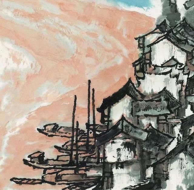 山水$邵声朗巴山楚水风景--在写意山水中加入五彩斑斓的色彩