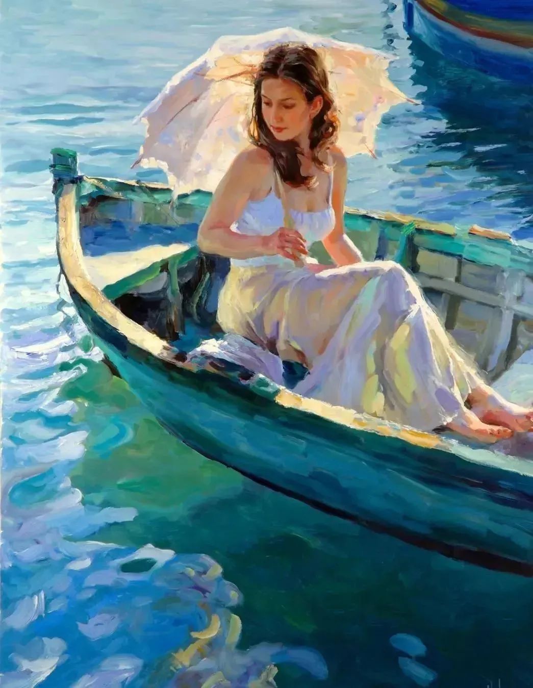 ·沃利戈夫|弗拉基米尔·沃利戈夫 的笔下，夏日繁花，娇媚女子，岁月静好