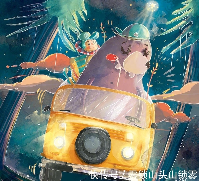 色彩|童趣的手绘插画,极具想象力的构图,近似相同的色彩