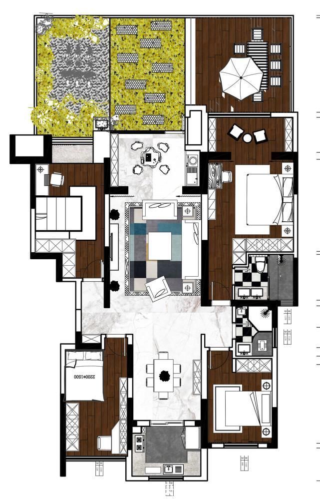 餐厅|168平简欧风四室两厅一厨两卫，用丰富的结构把空间填满