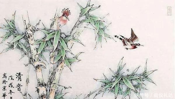 竹子@国画中竹显气节,其画法并不局限于水墨,彩墨竹子别有韵味