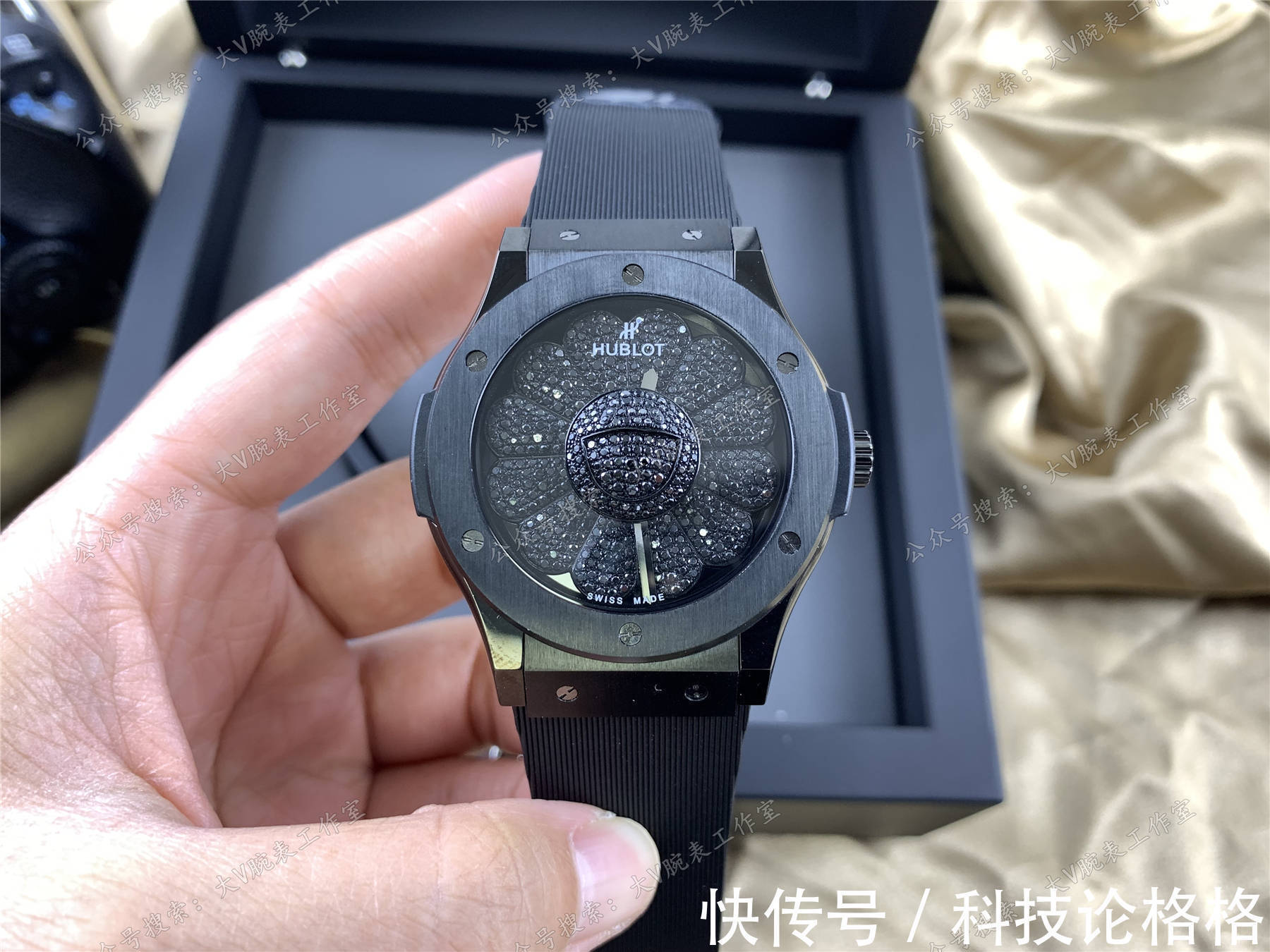 宇舶 村上隆宇舶太阳花后镶钻满钻可旋转太阳花腕表,后镶钻宇舶太阳花