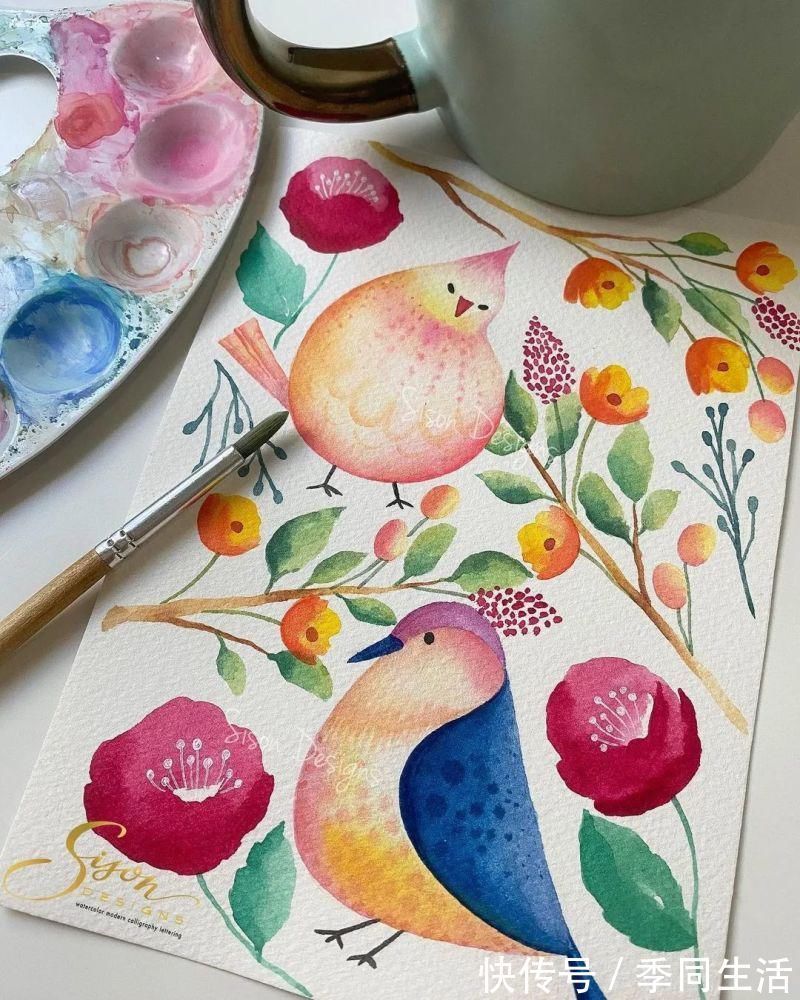 笔尖&美爆!70张超简单小清新的水彩手账,你想要的都在这里!收藏这篇就够了!