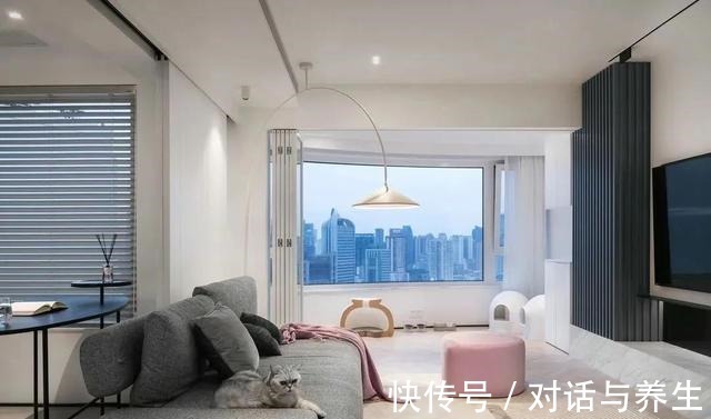 孔雀绿|都市女性的家,98㎡黑白灰中穿插孔雀绿和淡粉色,成熟又少女!