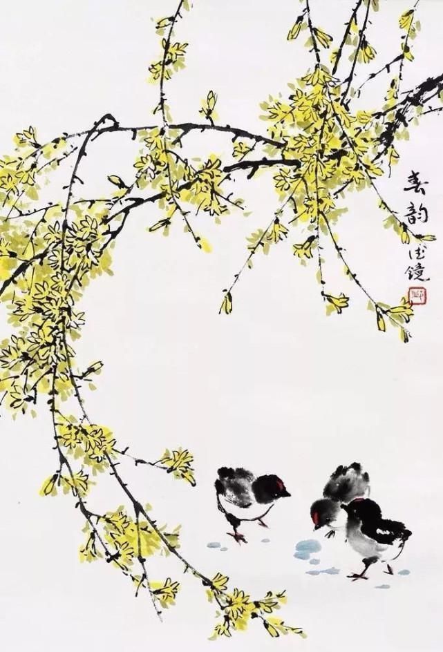 笔下@春江水暖鸭先知——老画家邱德镜笔下的花鸟小品画欣赏