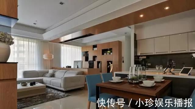 客厅|139㎡现代简约风三居室,书房和客餐厅放在一起,不要太好看