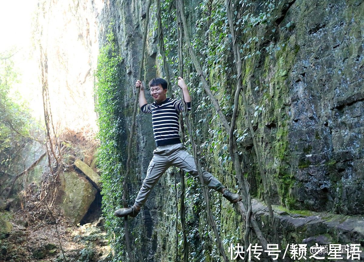 景观|宁波近郊一线天，原始丛林秘境，悬崖上跳舞