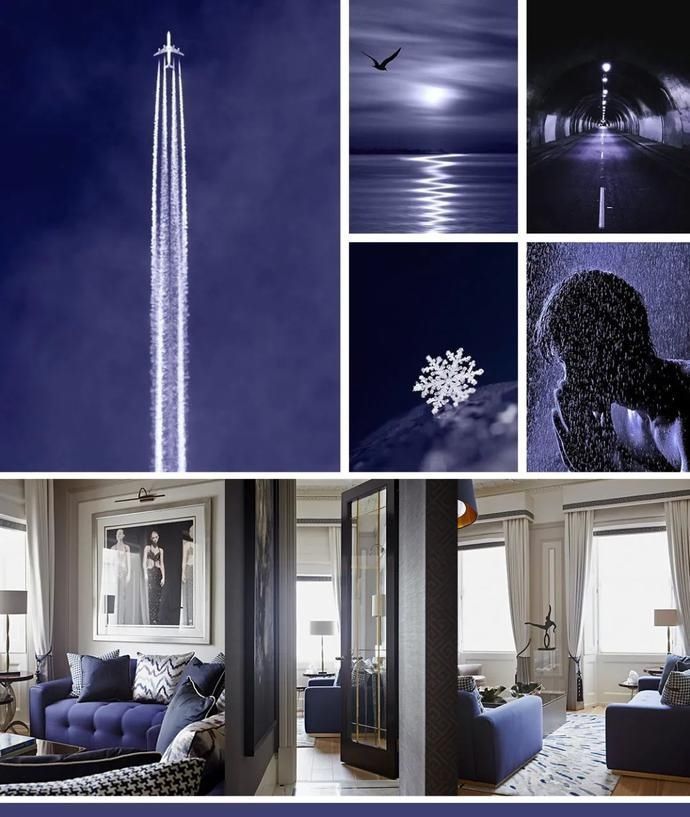 共存|海军蓝,复古与时尚并行的艺术画,简约的浪漫同经典共存