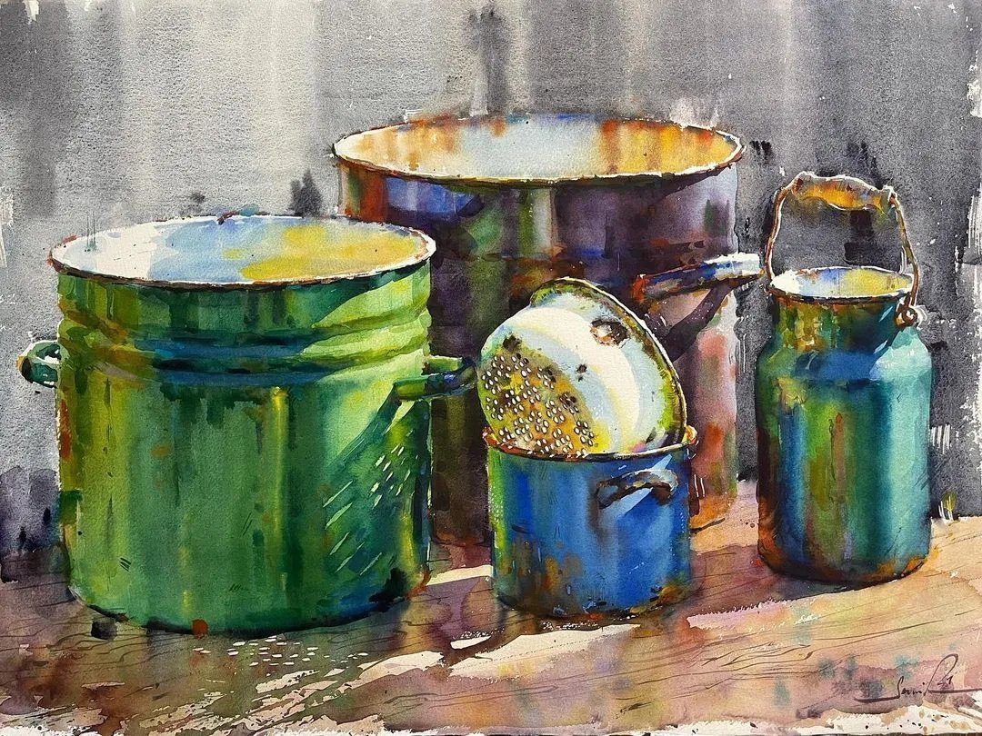 水彩@世界前100名的美女画家,作品深入人心,刚刚画完就被收藏