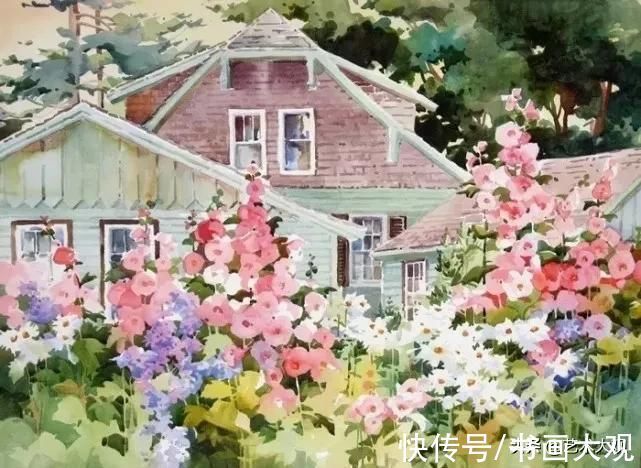 手绘#充满阳光的色彩温暖而亮丽|水彩手绘作品欣赏