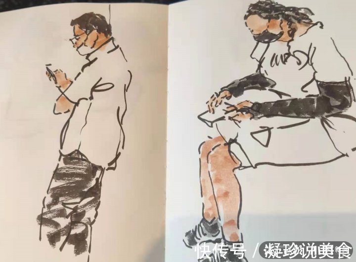 一幅画&3年画了12000多幅!地铁早晚高峰上,他画了这些偶遇的人