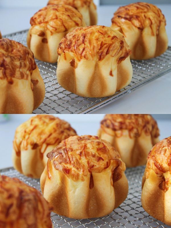 一次发酵芝士肉松面包｜简单易做零失败