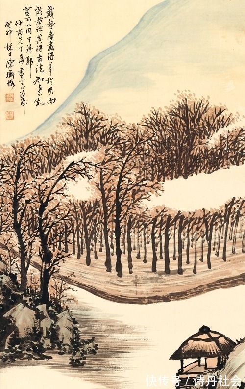 浙派&走自己的路,用作品说话,陈师曾绘《秋江泛舟》