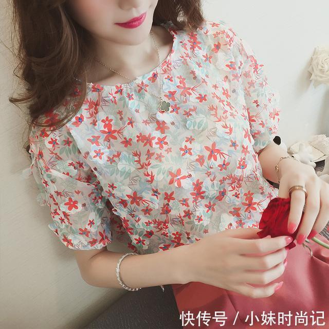 性感|炎炎夏日，浪漫又清凉当然首选雪纺衫了