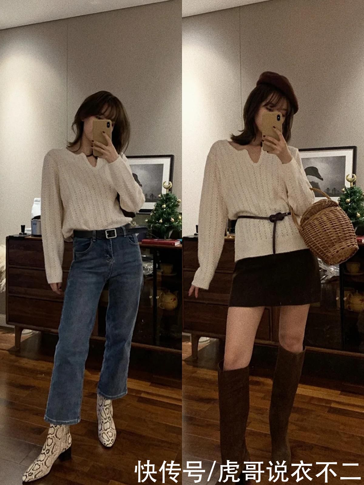 春季别总穿小脚牛仔裤了，法式牛仔裤正流行，一裤多穿时髦又高级