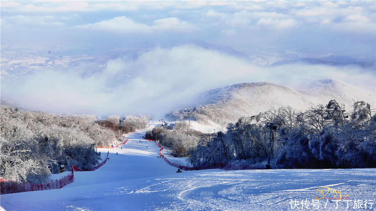 滑雪者|吉林松花湖云端之上滑雪，随意驰骋，似隐似现恍若仙境一般