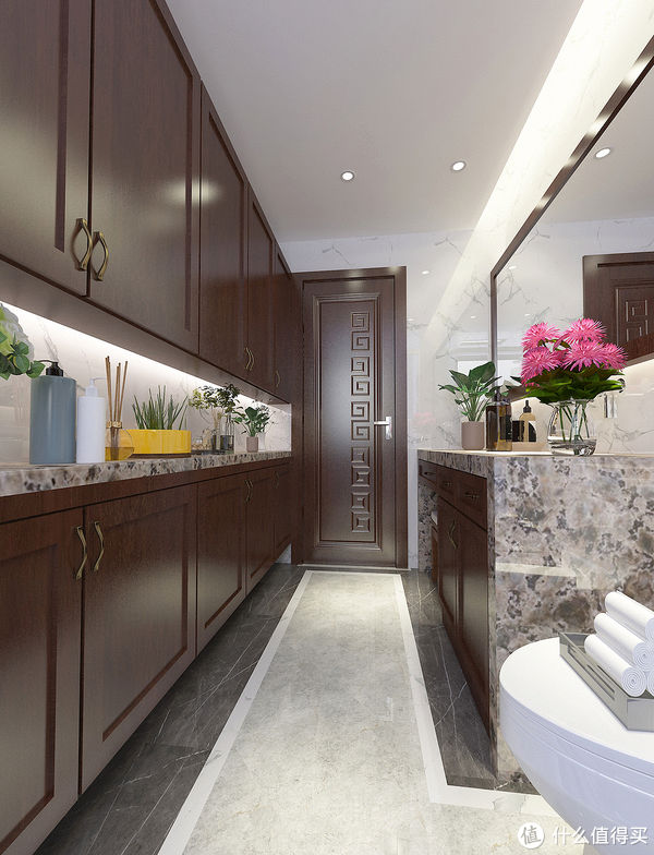 主卫|90后深漂回老家长沙买200㎡复式楼，装新中式风，客厅大气又有意境