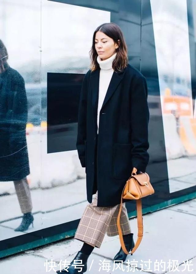 外套|外套穿搭经典的黑色外套,秋冬怎么穿才能气质不沉闷!