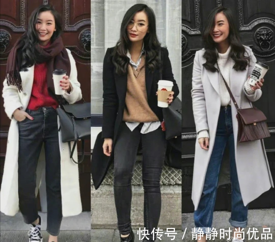 针织 “大衣”叠穿好高级!30多岁这么穿,不凹少女感也美得惊艳