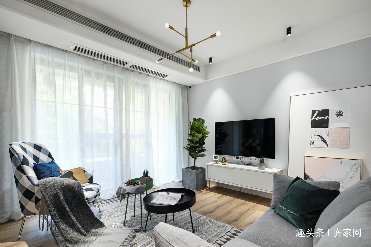 储物|107㎡北欧风,客餐厅一体,嵌入式储物,高效利用空间!