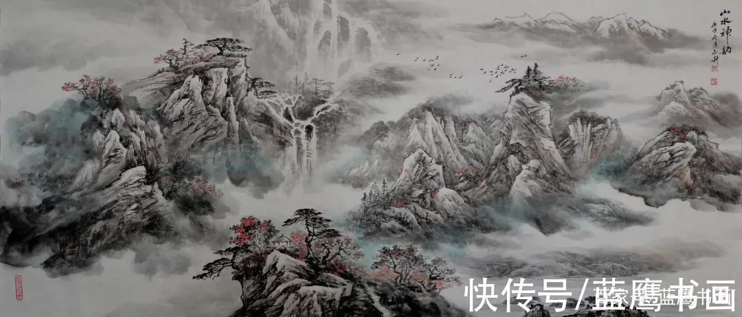 峰峦叠嶂$「青山叠翠势磅礴,祥云流水意辽阔」走进张志新的山水世界