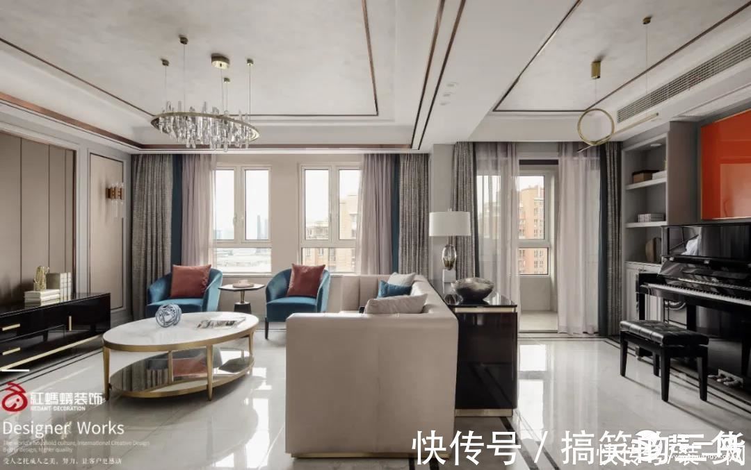 鉴赏|120平轻奢美式风格案例鉴赏，小资一族的情调生活