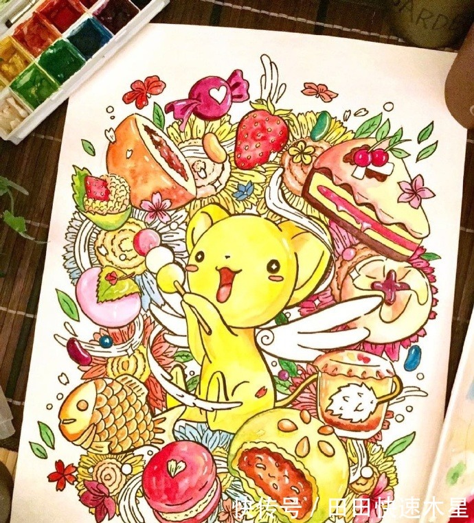 画师|画师手绘经典动漫插图，角色本身呆萌可爱，却都是吃货