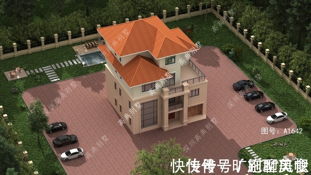 欧式别墅|带车库的欧式别墅,非常适合四世同堂入住,简单而单调。