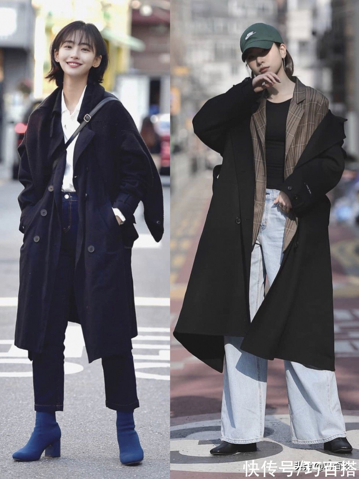 靴子|韩国街拍教你穿阔腿裤！上身显瘦又不失街头感，不露腿也能炸街