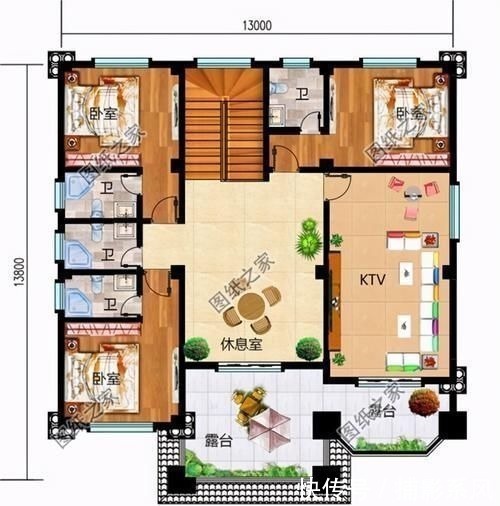 卧室|农村三层楼房户型图,户型方正舒适,看完赶快收藏图纸