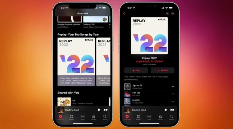 苹果 Apple Music 发布 2022 音乐回忆歌单，每周更新常听排名