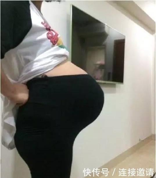 怀孕|孕妇悬垂肚走红,头一次见到这种肚型,网友至少双胞胎吧