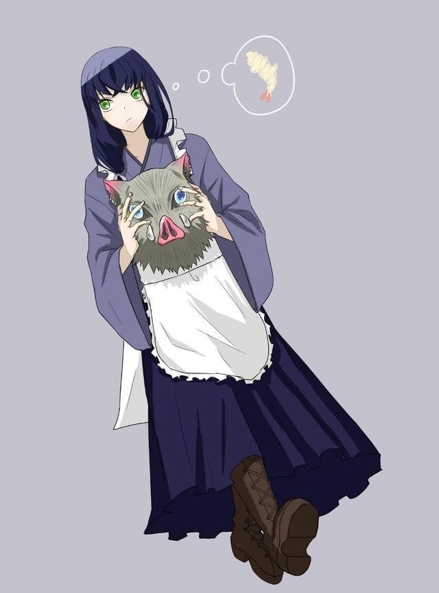 伊之助|《鬼灭之刃》角色“性转”,炭治郎变娇羞少女,祢豆子撞脸“无惨”