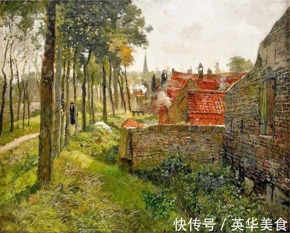 小溪|水与光的刻画,弗里茨的油画真是美妙至极