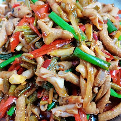 泡辣椒|酸豇豆炒鹅肠