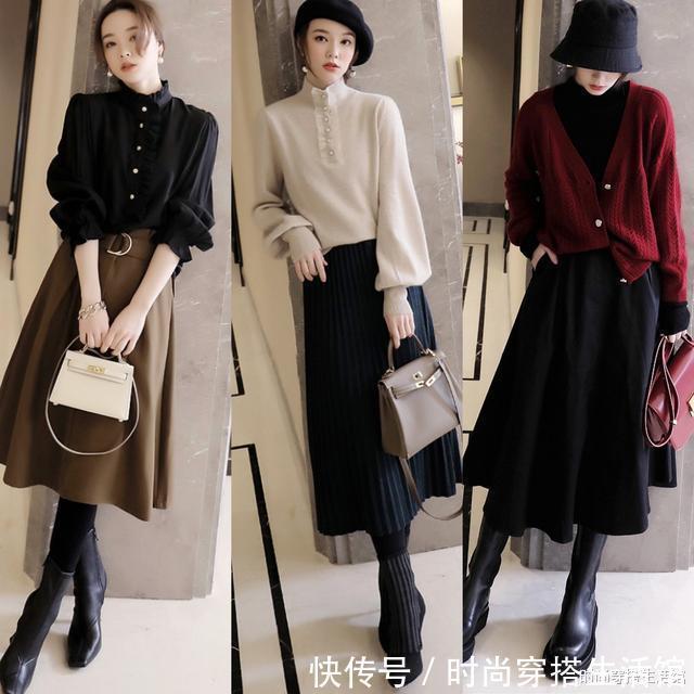 百褶裙|秋末冬初穿搭没灵感?这24套秋冬季搭配示范,照着穿时髦又减龄