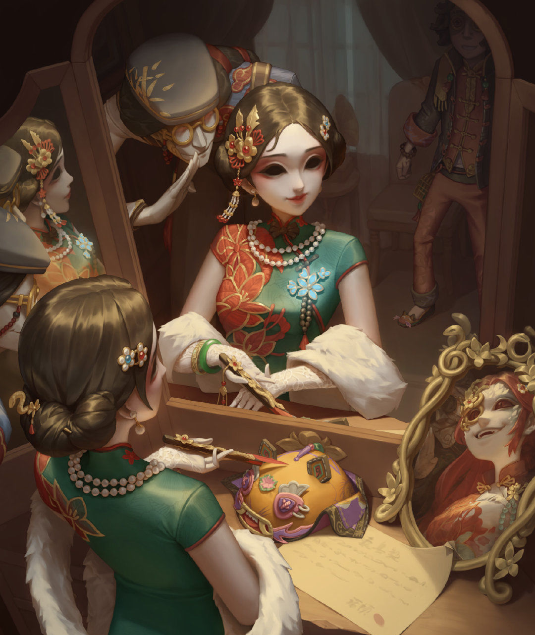 古风皮肤|第五人格有国风韵味4款的皮肤,旗袍最具代表性,十三娘尽显妩媚