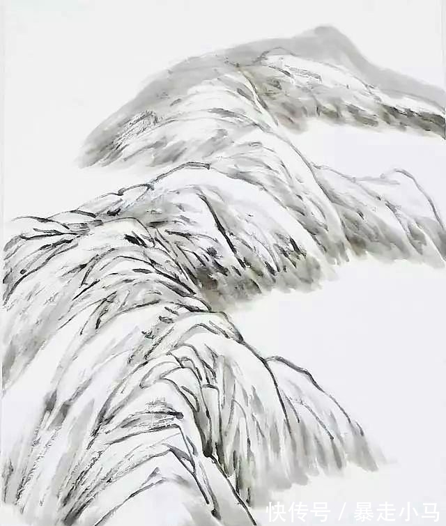 画法@赵寒翔不顾批评,搞国画创新,用涂鸦颠覆传统山石技法?