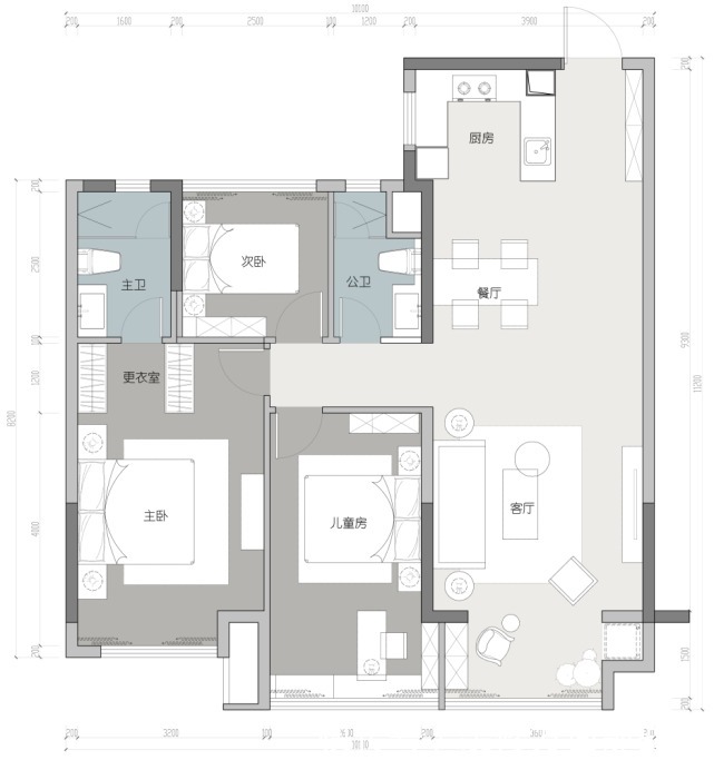 现代风格|太不敢相信了100平三居室,花了15万,还是现代风格!