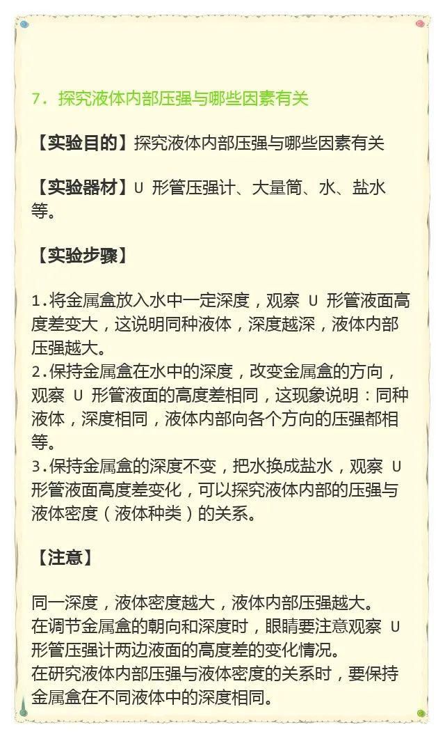 背会了这14个初中物理实验操作，她的实验题从未扣过一分