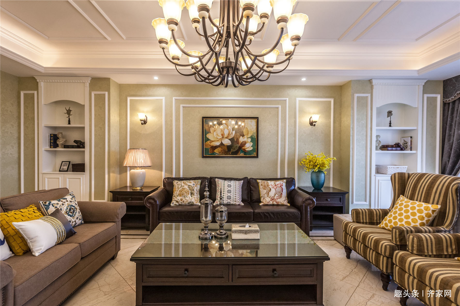 美式|美式风格四居,儿童房采用娴熟的自然分割法,整体和谐温暖!