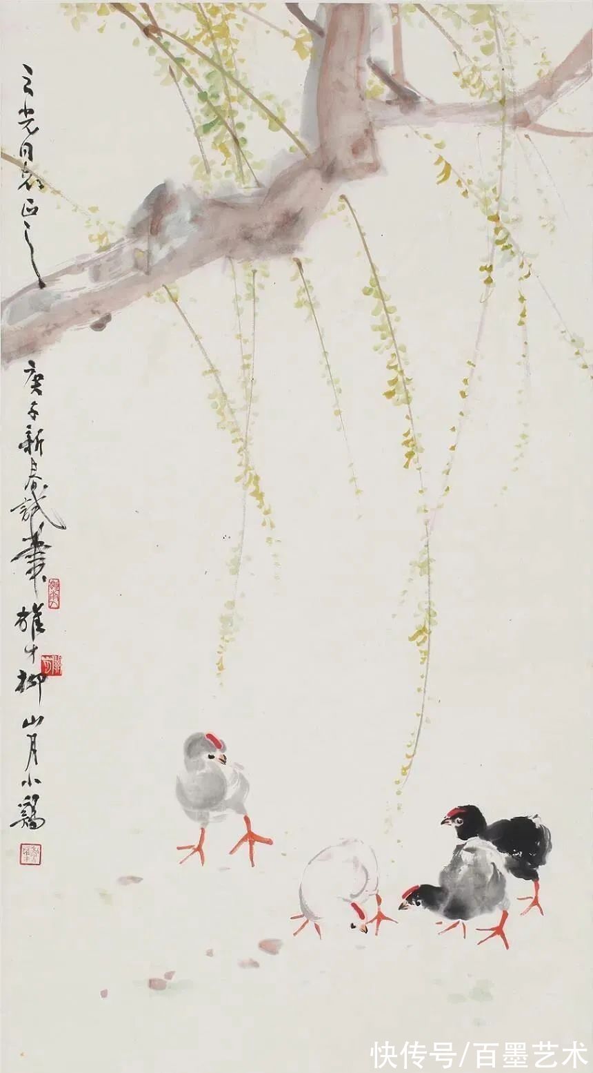 郑午昌@春风拂柳，春意浓！大师笔下的春柳太美了