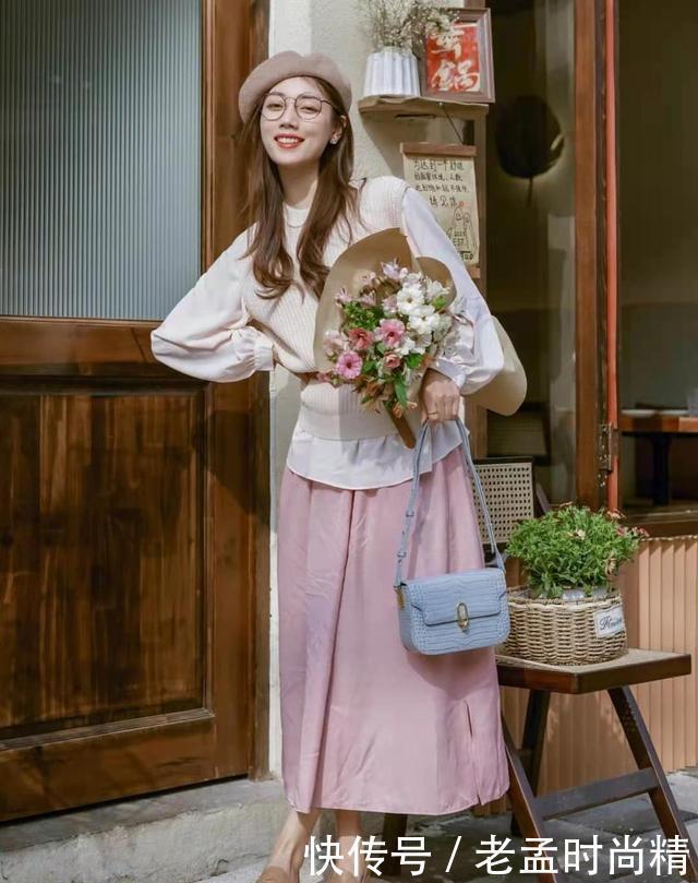 针织衫+半身裙早春万能穿搭公式, 时尚洋气, 关键还显瘦