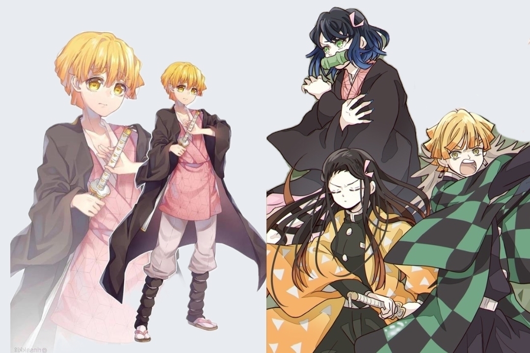 头套|主角四人组互换衣服,祢豆子新形象太飒,建议伊之助女装半永久