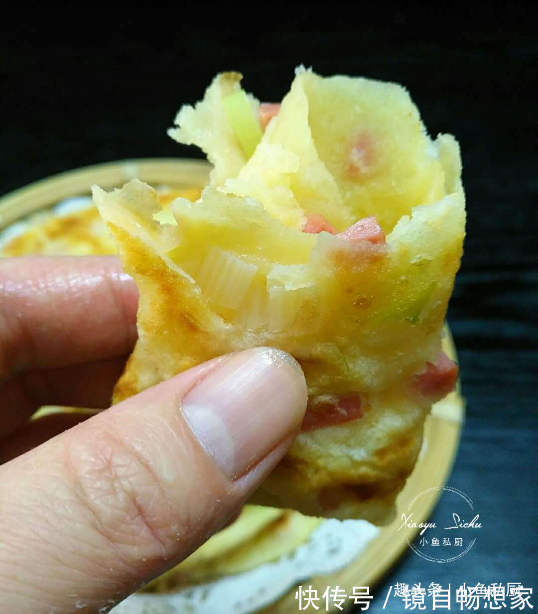 早餐饼又出新做法,不揉面,不发酵,3分钟出锅,香软好吃有层次