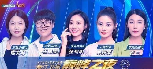 学员|中国好声音：五强学员海报发布，伍珂玥站C位，与去年相比有进步