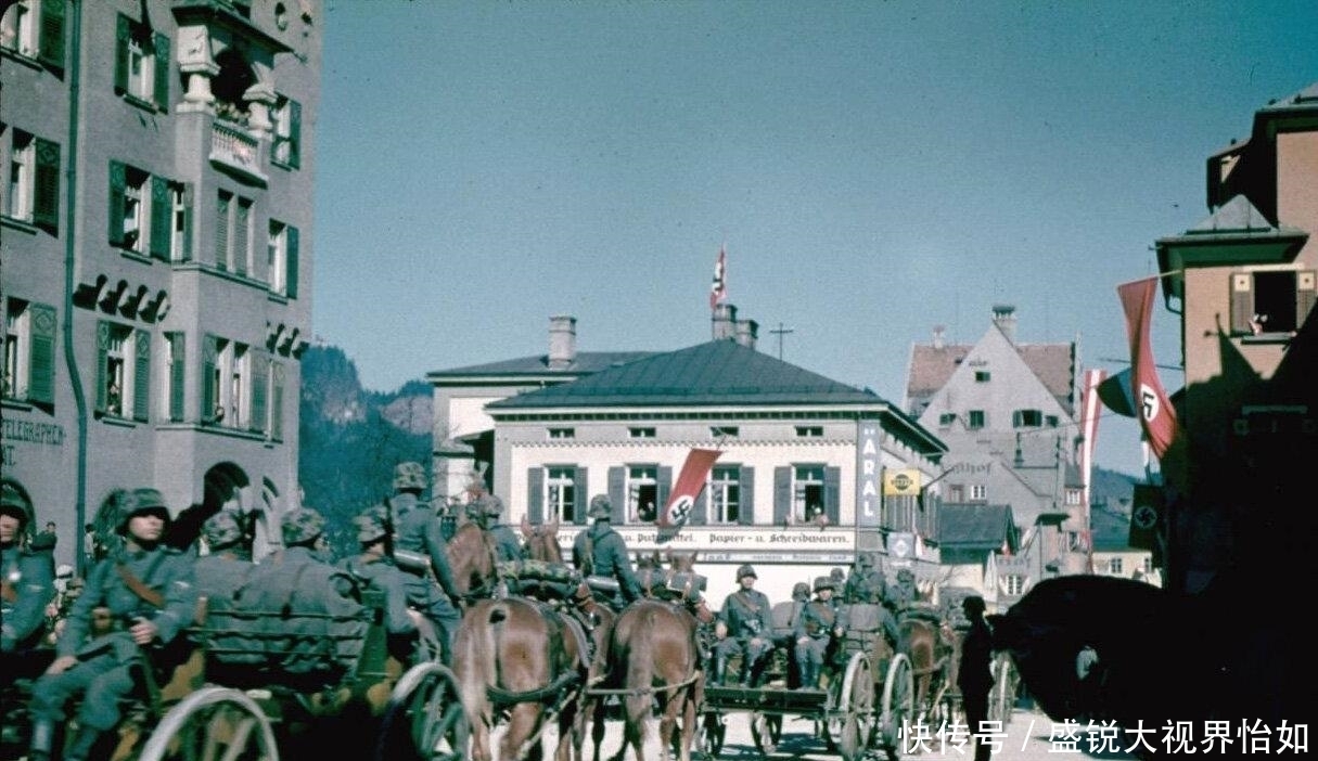 奥地利|纳粹德国吞并奥地利希特勒衣锦还乡维也纳人热烈欢迎