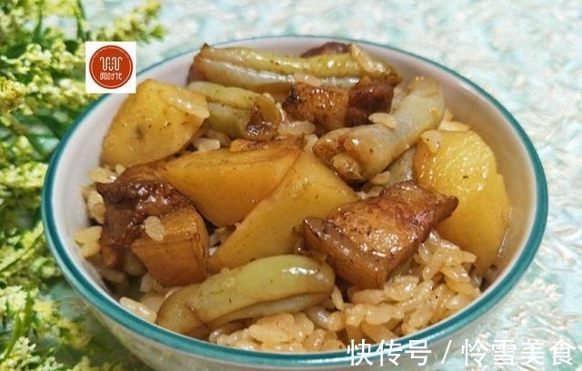 五花肉|真正的豆角土豆焖饭,全程只需要一个电饭煲,一碗不够想来第二碗
